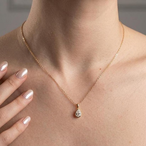 Gold Silver Diamond Pendant by Mangalam Jewellers